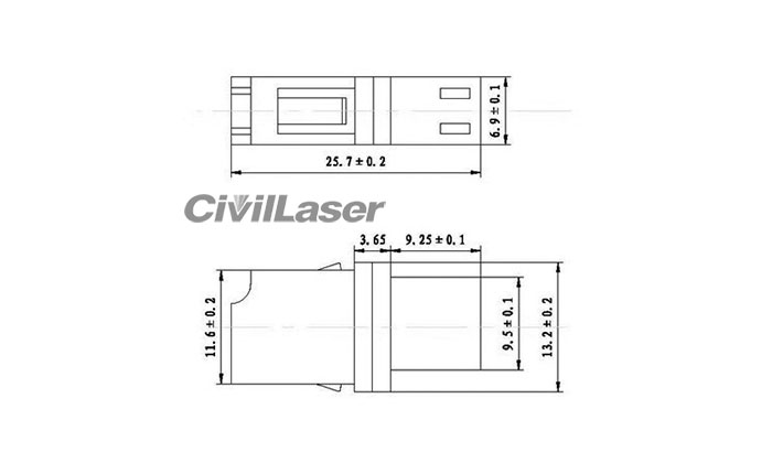LC Multimode Singal Core Fiber Optic Adapter Beige Plastic Flange Plate